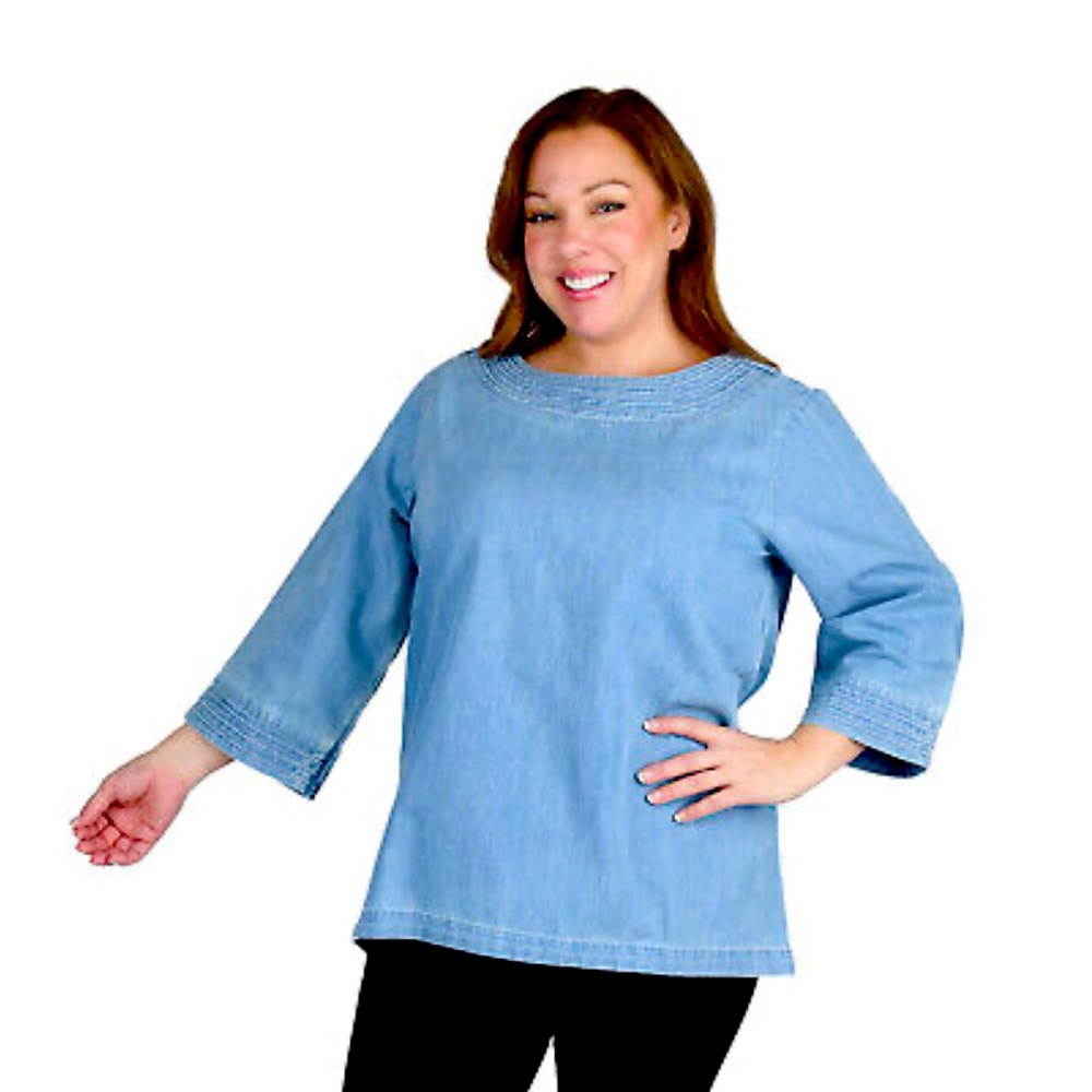 COPY - Martha Stewart light Denim Top (S) - Like New